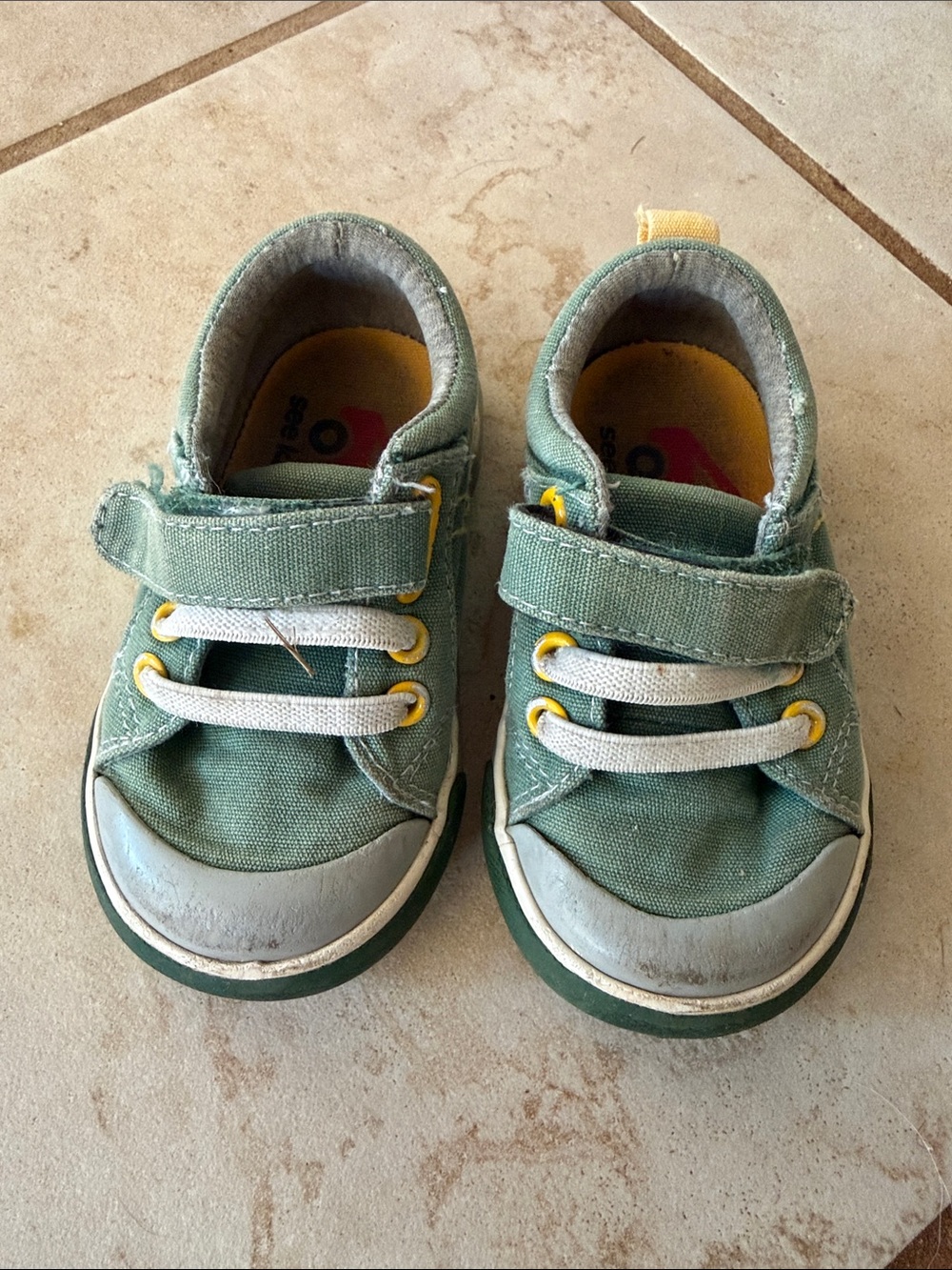 See Kai Run Green Canvas Sneakers